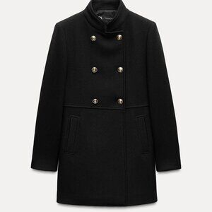 Zara Double-Breasted High Collar Wool Coat/SIZE S